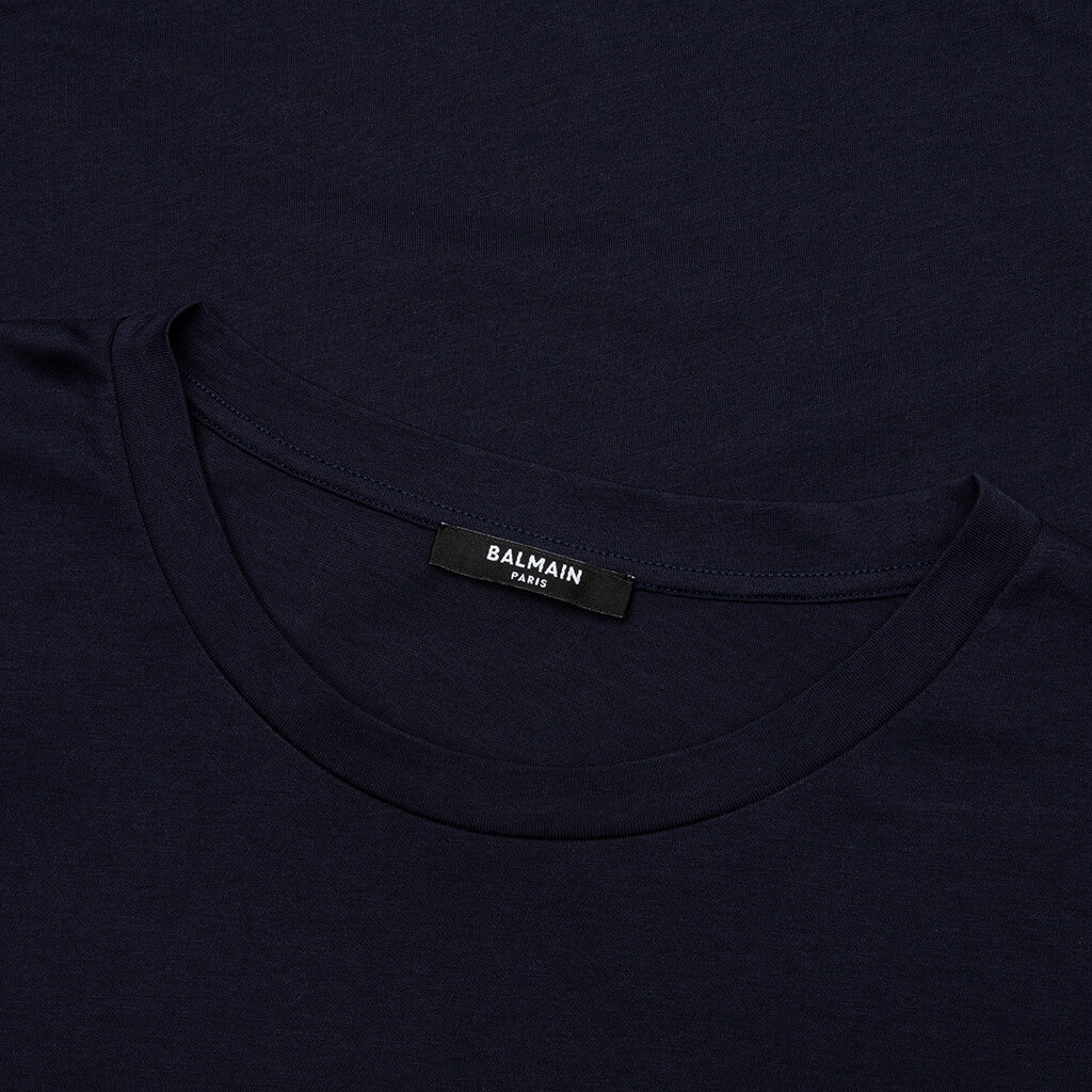Flock Bulky Fit T-Shirt - Bleu Marine/Blanc