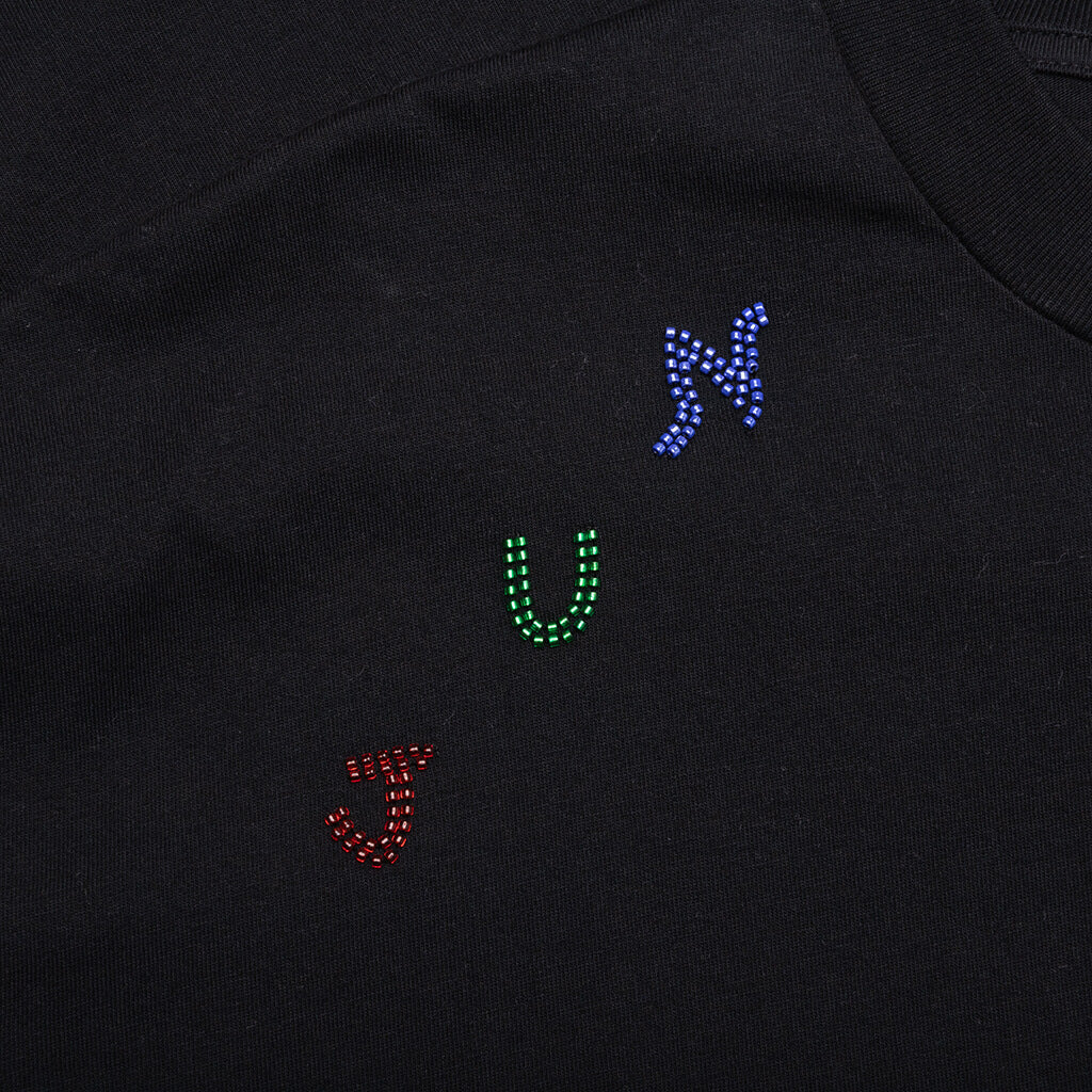 Beaded Lettering Tee - Black