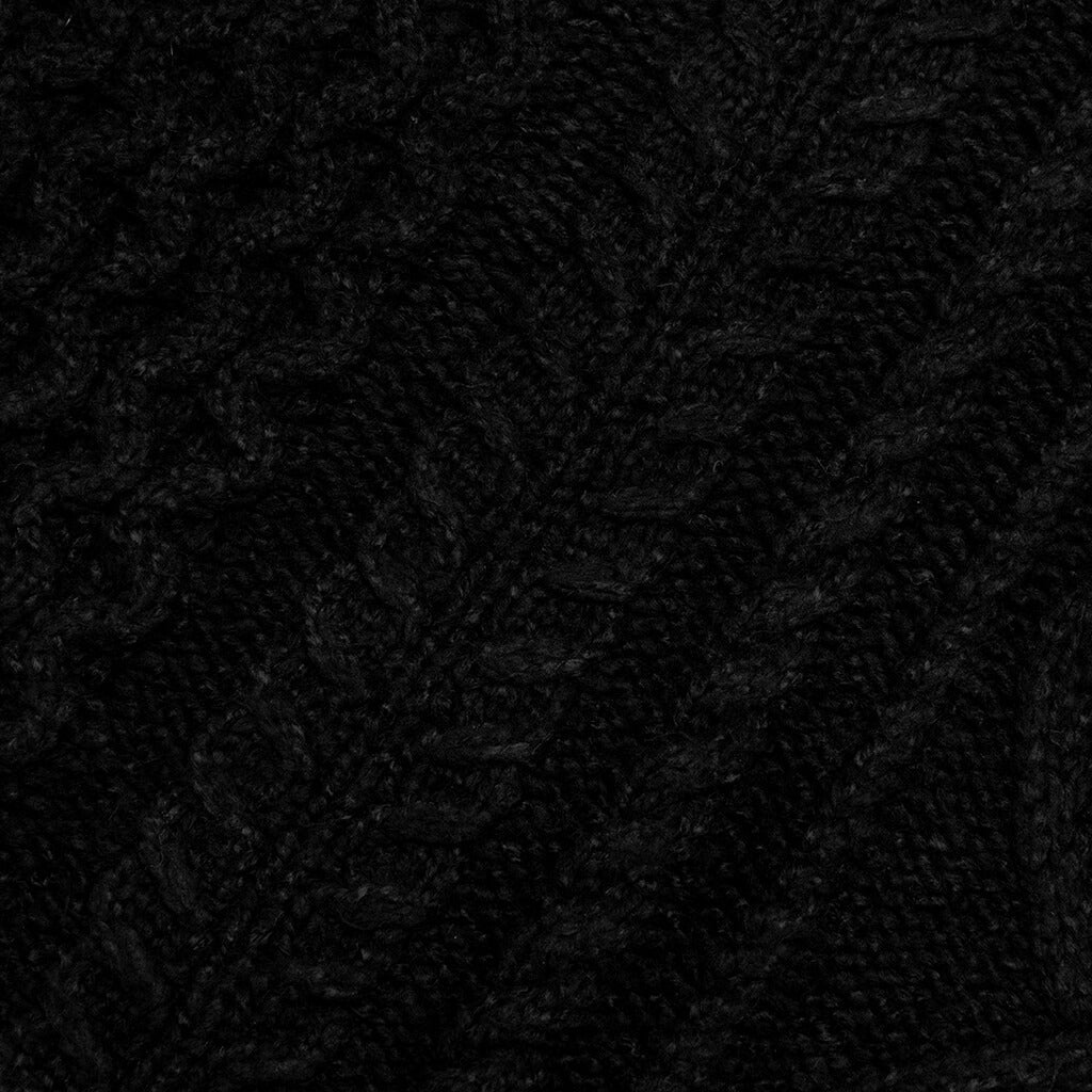 Cable Knit Hoodie - Jet Black