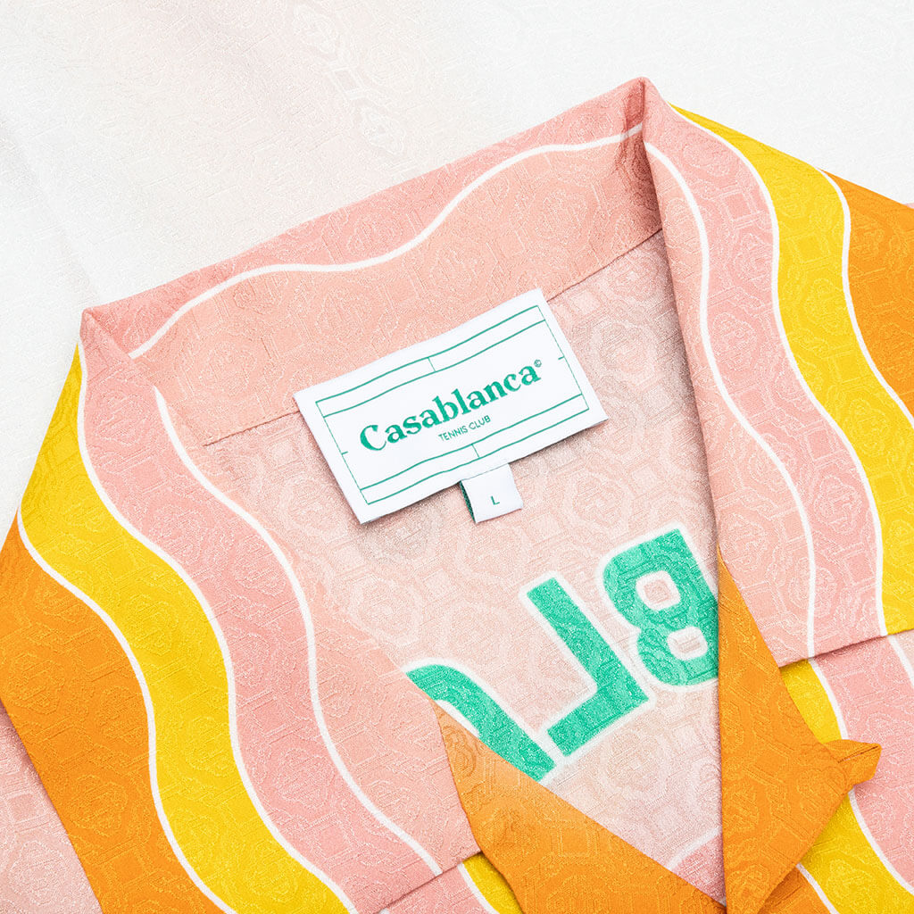 Rainbow Monogram Printed Silk Shirt - White