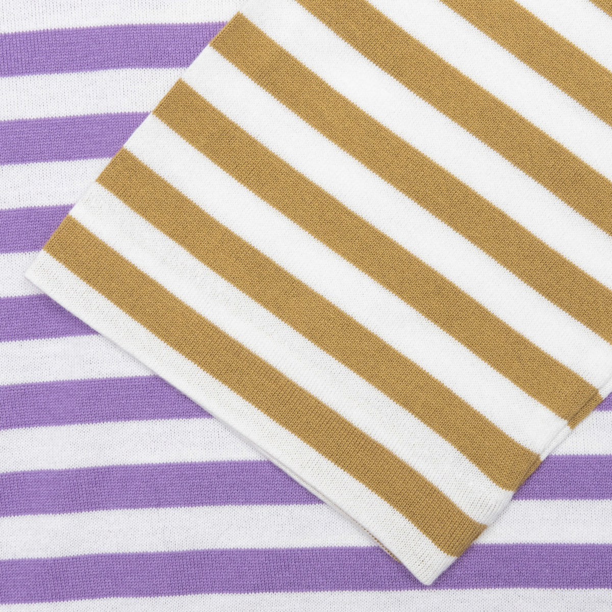 Bi-Color Stripe T-Shirt - Purple/Olive