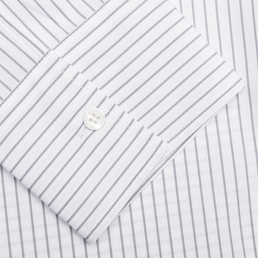 Contrast Patch Pocket Shirt - Grey/White