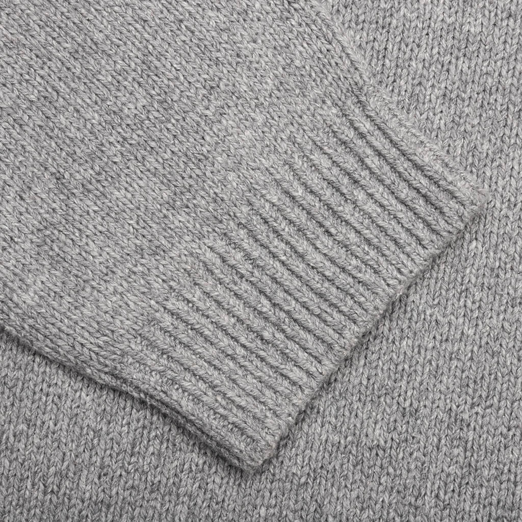 Contrast Pocket Cardigan - Grey Melange