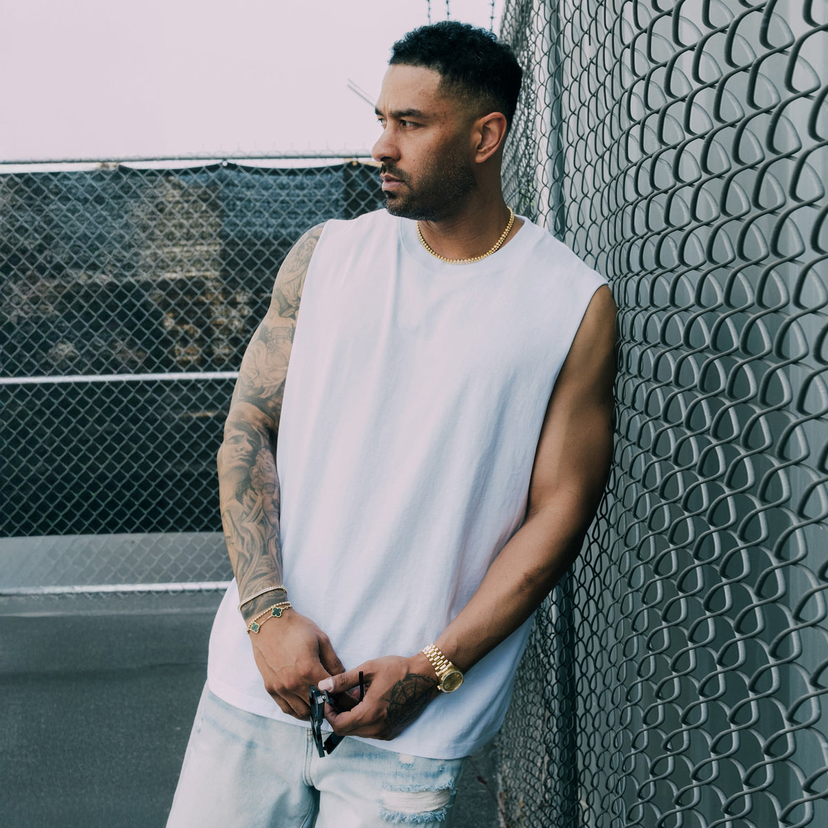 The Dean Sleeveless Tee - White