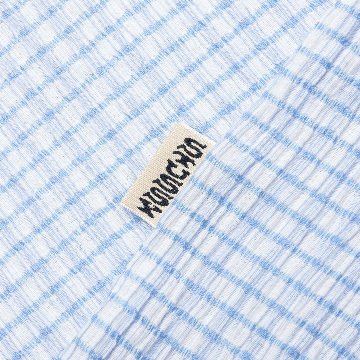 Flat Bottom Crinkled Shirt - Blue Check