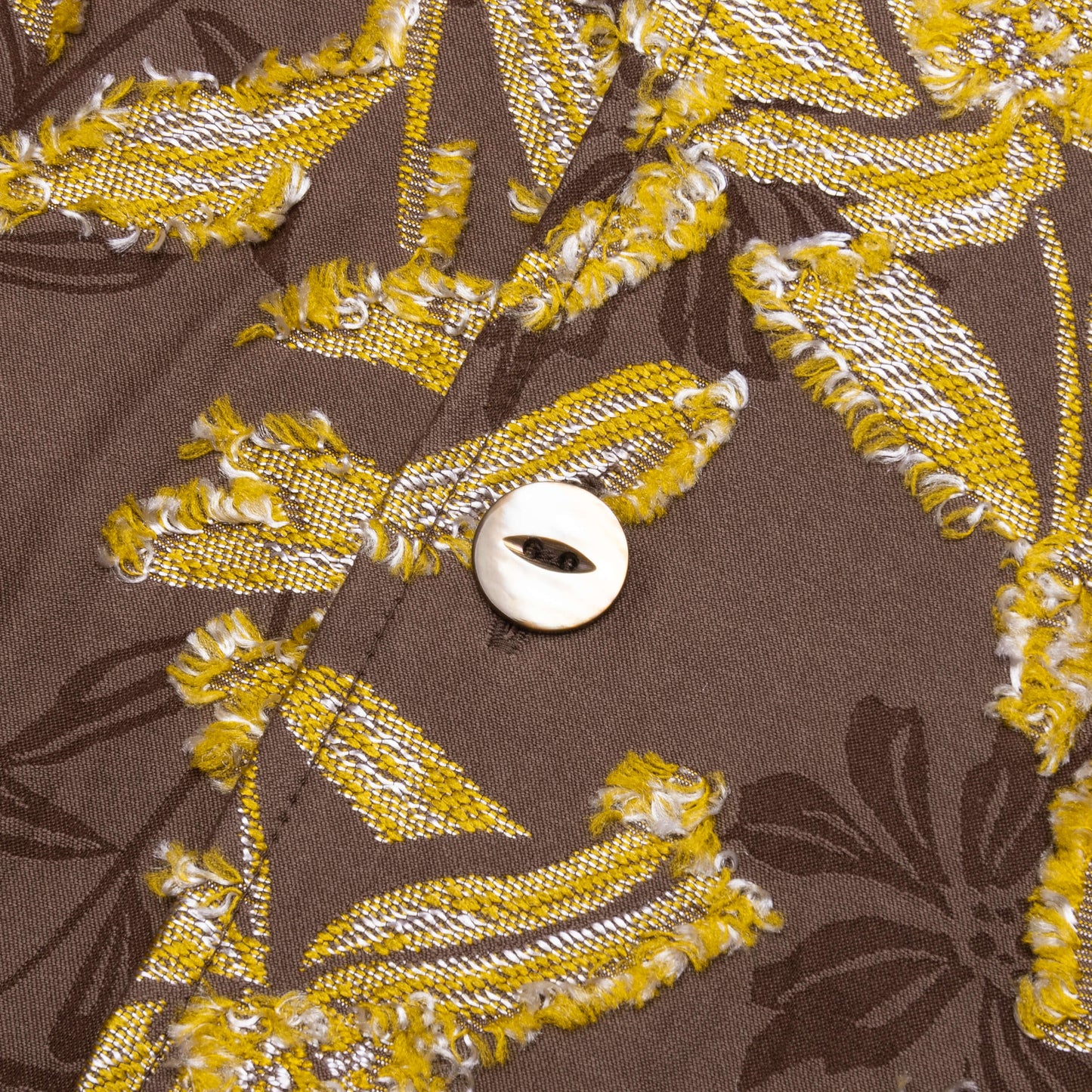 Flower Cut Cabana Shirt - Brown