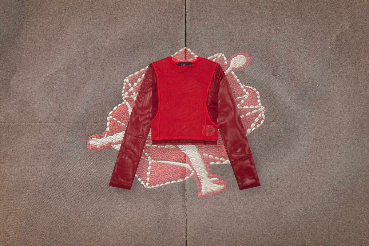 Jordan x Teyana Taylor Women’s Long-Sleeve Mesh Top - Gym Red/Team Red