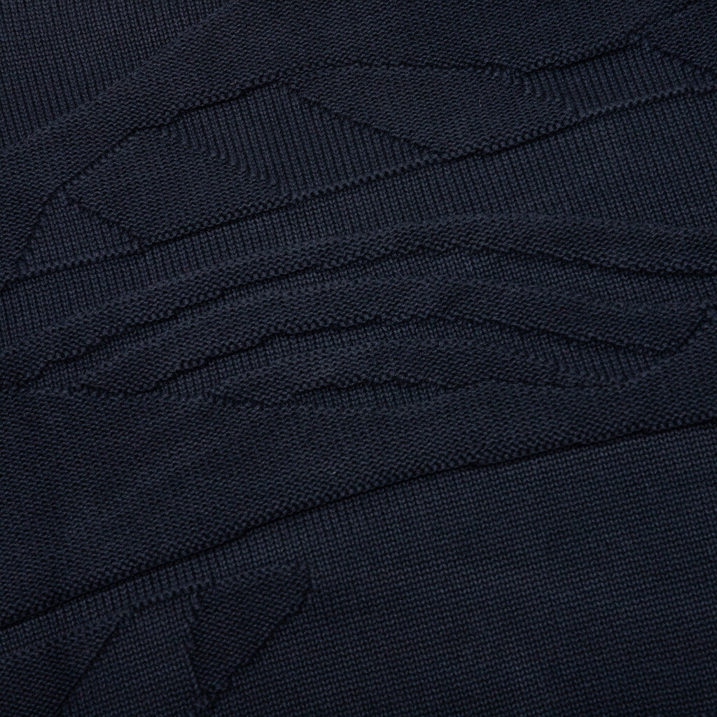 Landscaped Knitted Pullover - Navy Blue