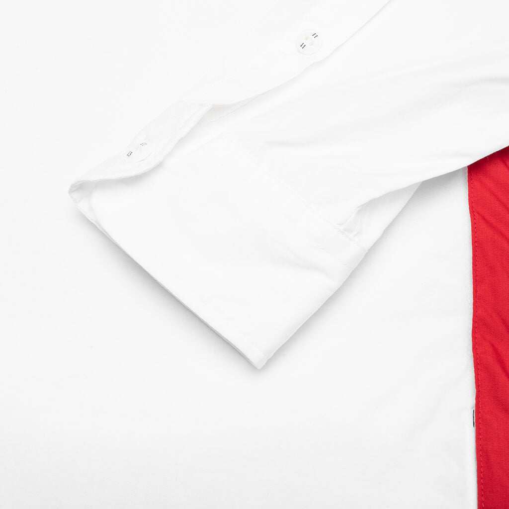 Tie Shirt LS - White/Red