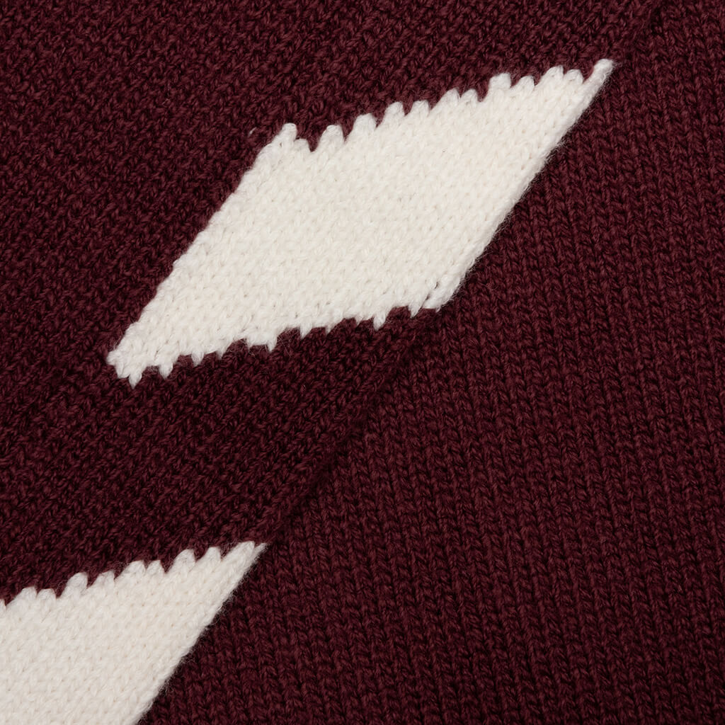 Diag Arrow Knit Crewneck - Barolo White