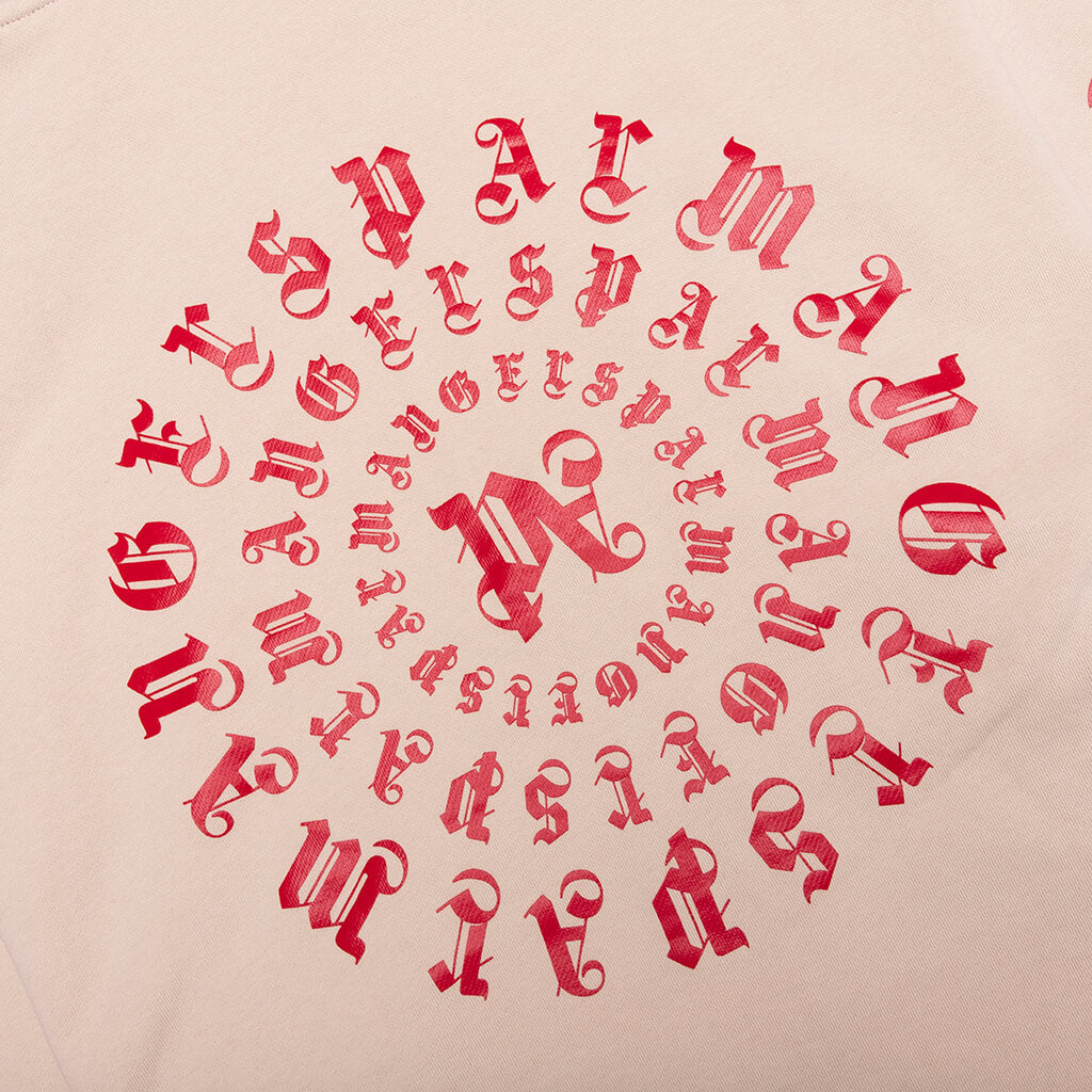 Gothic Logo Zipped Crew - Light Beige/Red
