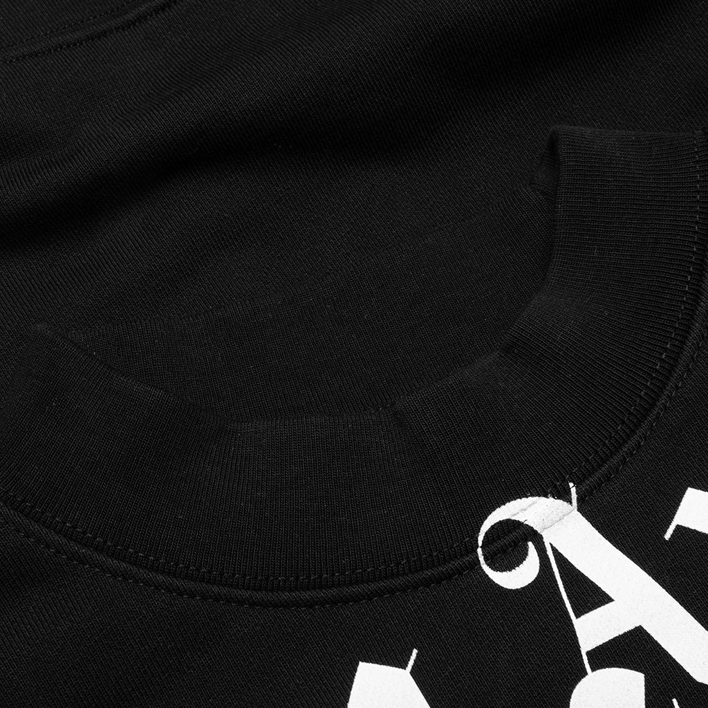 Kids Classic Curved Logo Crewneck - Black/White