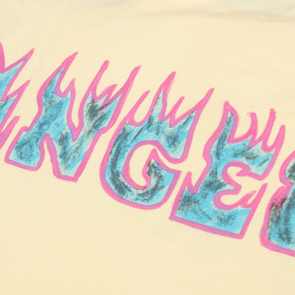 Logo Flames Vintage Tee - White/Purple