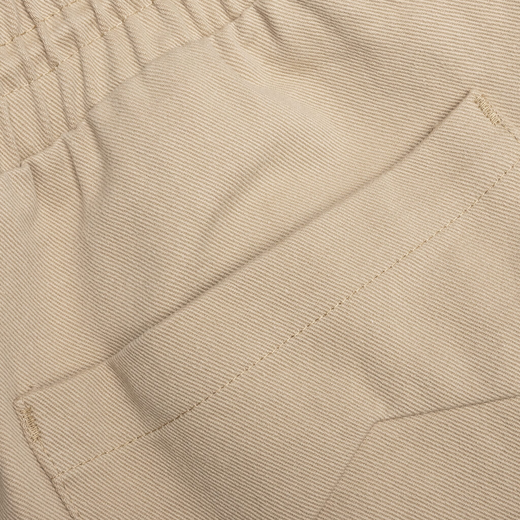 Embroidered Twill Logo Short - Tan
