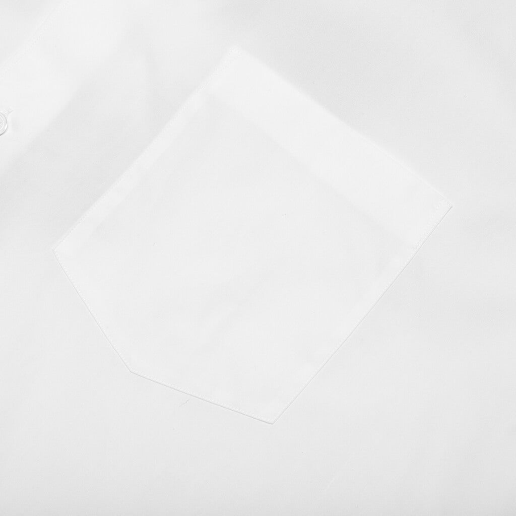Curved Hem Short Sleeve Shirt - White