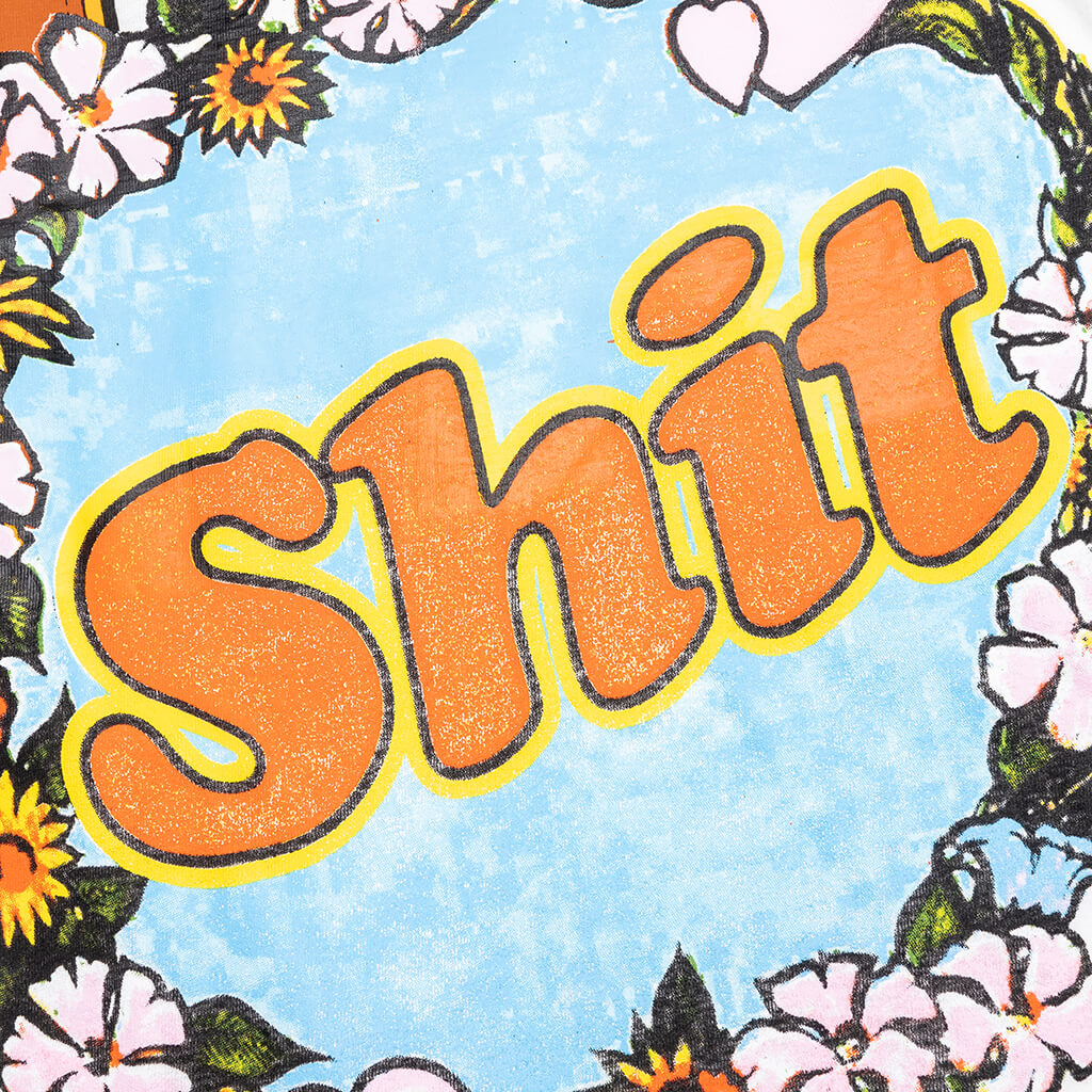 Shit Fuck Raglan Tee Shirt - Multi