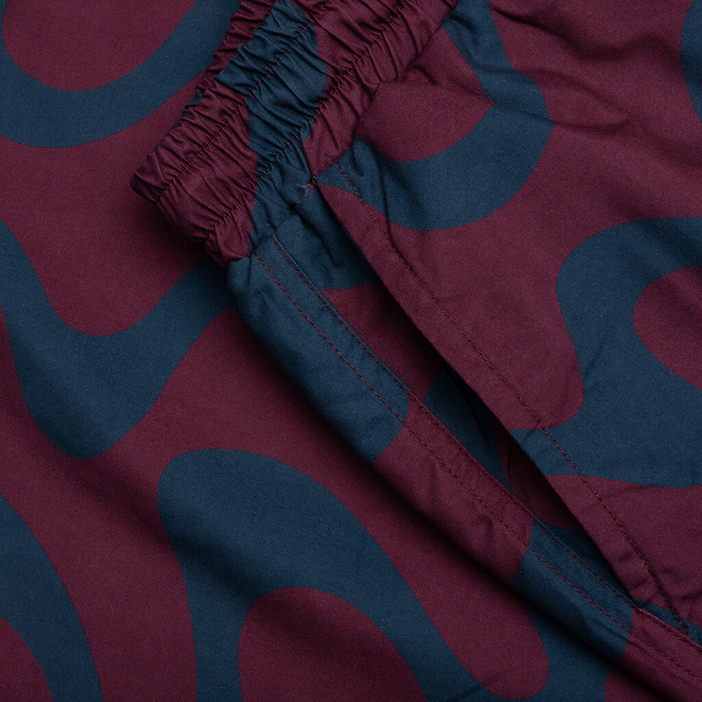 Splashed Swim Shorts - Burgundy