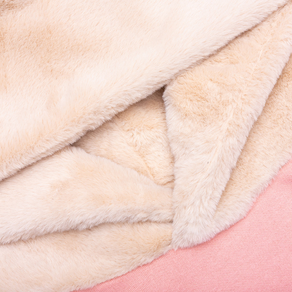 Faux-Fur Hood Sweatshirt UTC269 - Antique Rose