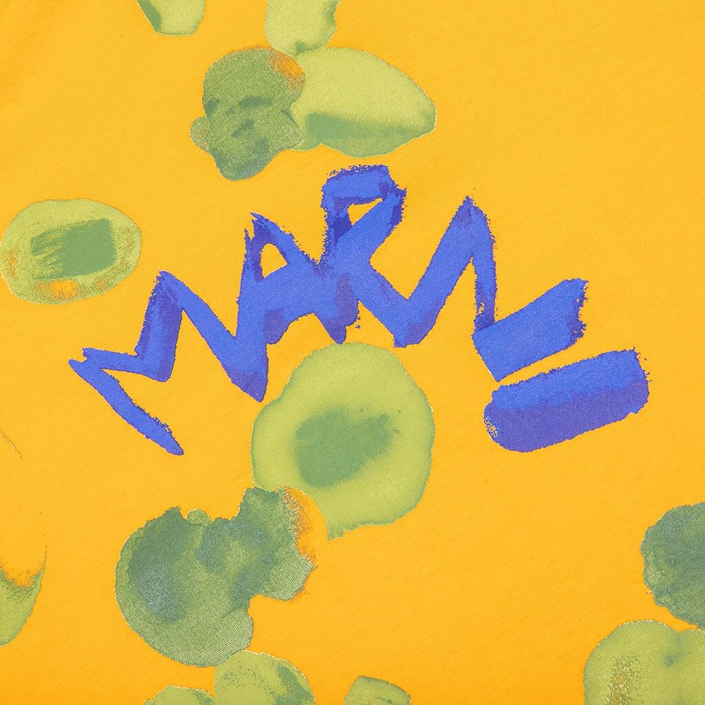 Organic Cotton T-Shirt With Marni Dripping Print- Light Orange