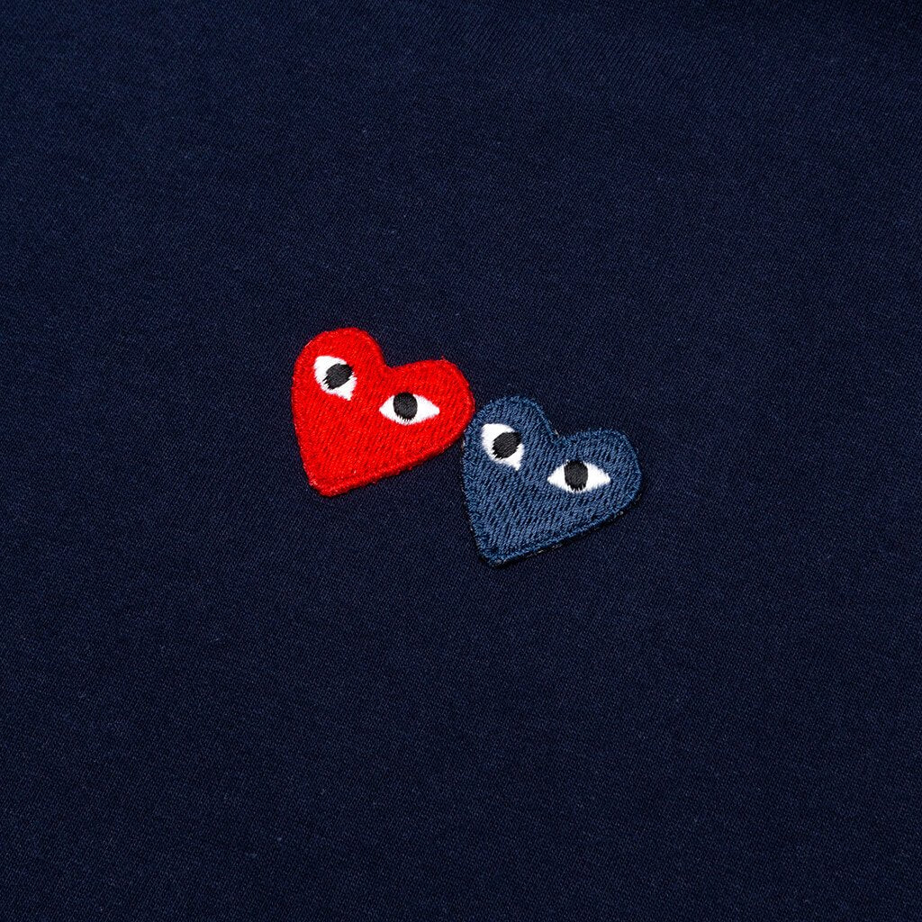 Double Hearts T-Shirt - Navy