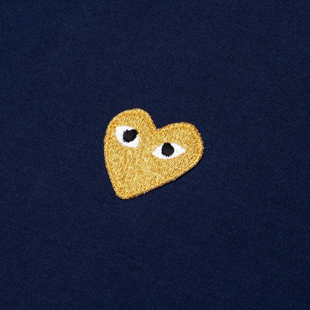 Women's Gold Heart T-Shirt - Navy
