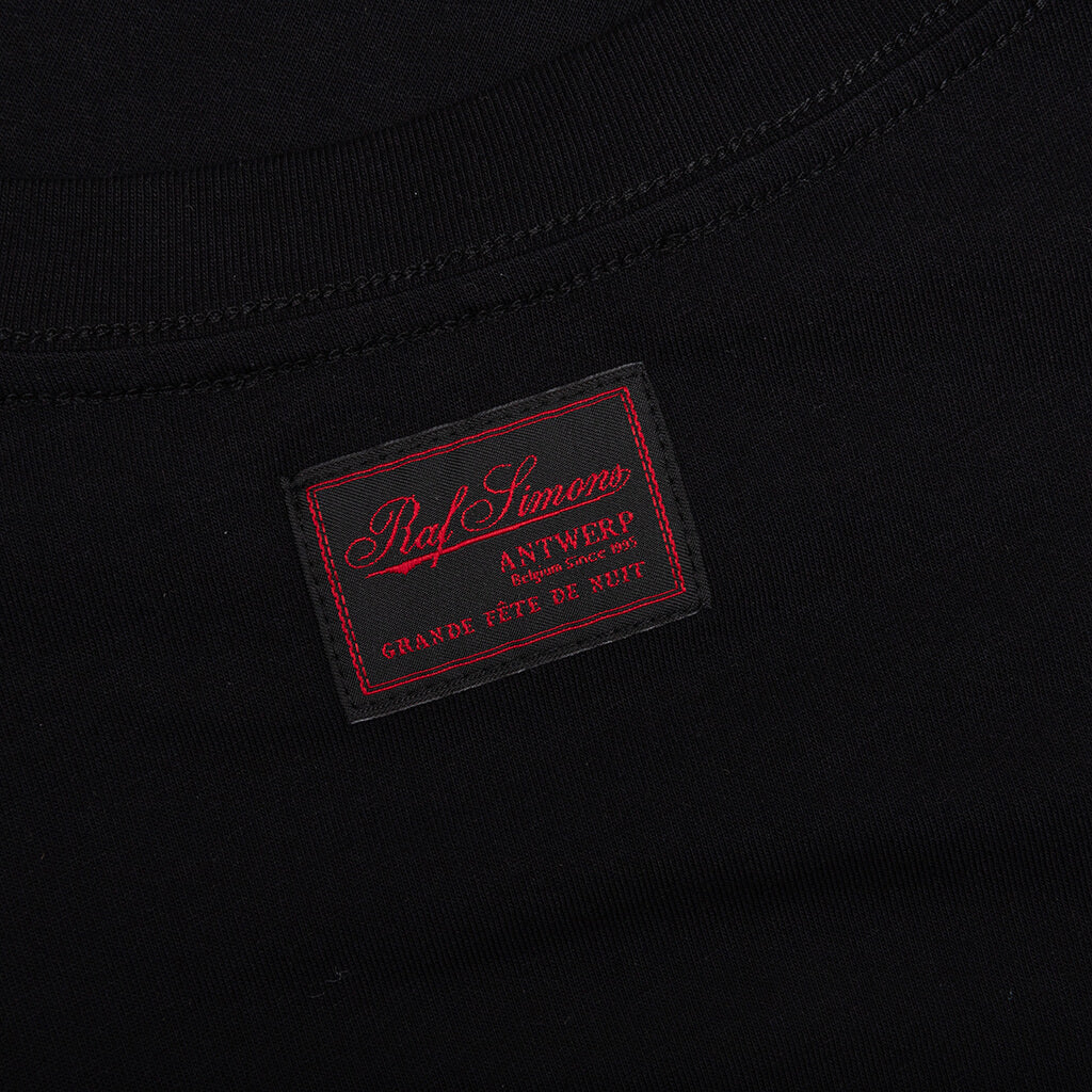 Oversized T-Shirt with Nails Print - Black