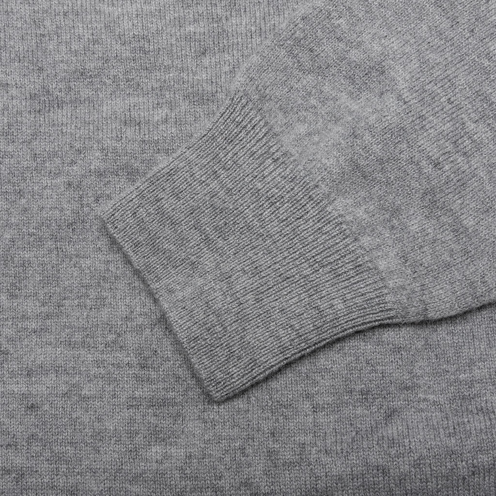 Wool Knit Cardigan - Grey Melange