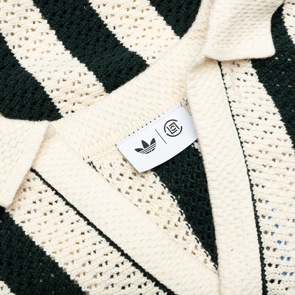Adidas Originals x CLOT Knit Polo by Edison Chen - Green Night/Cream White