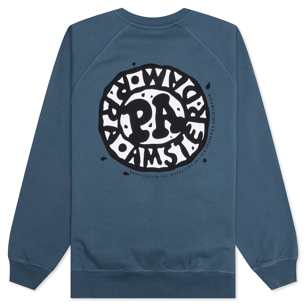 Amsterdammed Crew Neck Sweatshirt - Washed Blue