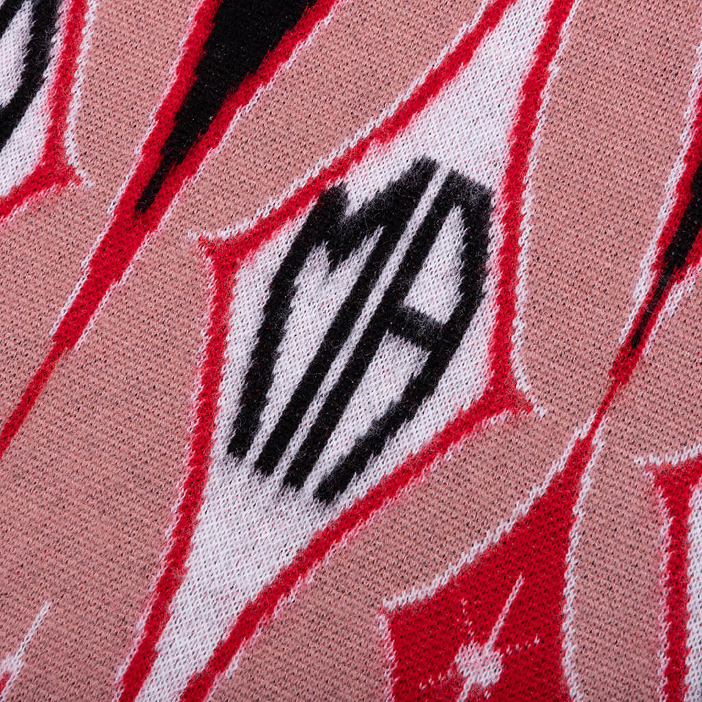 Argyle Jacquard S/S Polo - Red