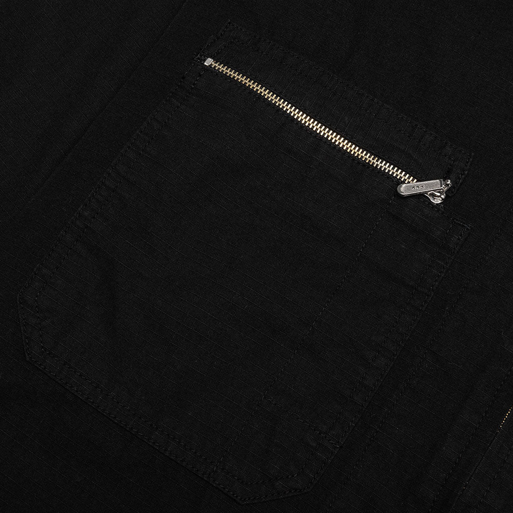 Awake Cargo Collared Military Jacket - Black