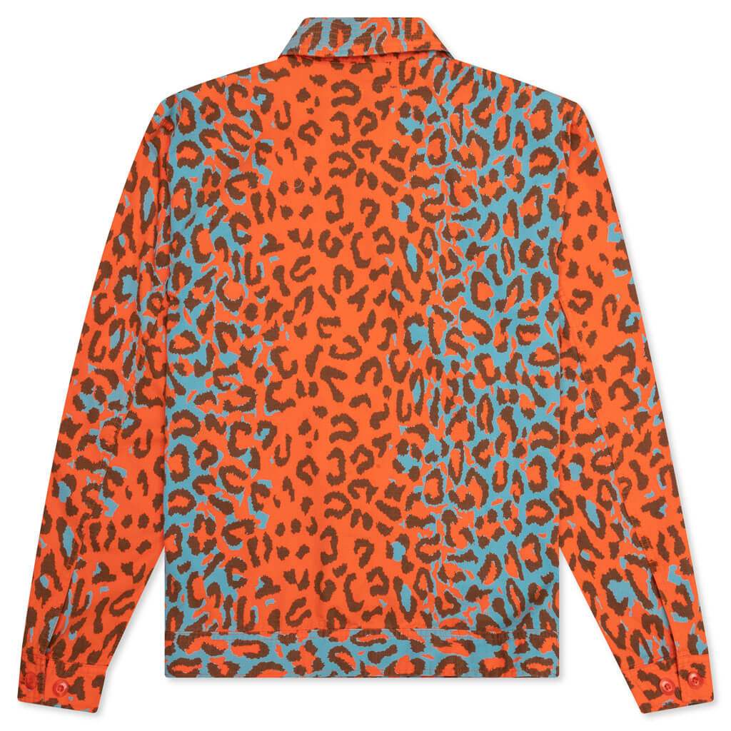 Awake Cargo Collared Military Jacket - Printed Leopard