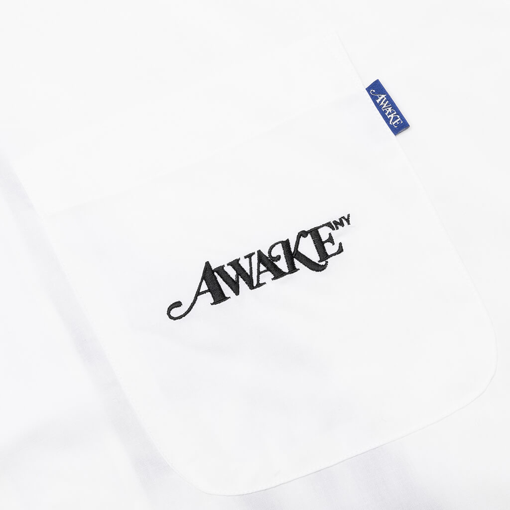 Dice Printed Rayon Camp Shirt - White
