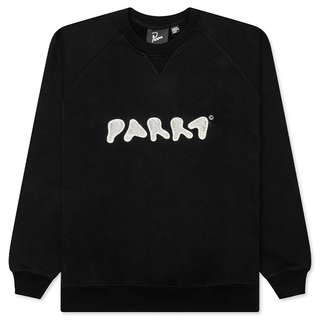 Blob Logo Crew Neck Sweatshirt - Washed Black