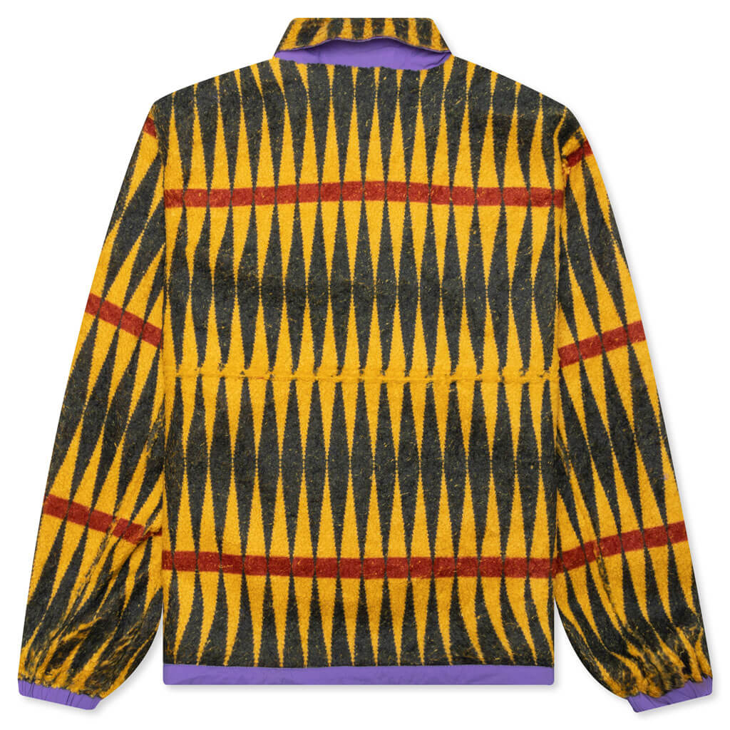 Configuration Printed Sherpa Full Zip Jacket - Mustard/Multi
