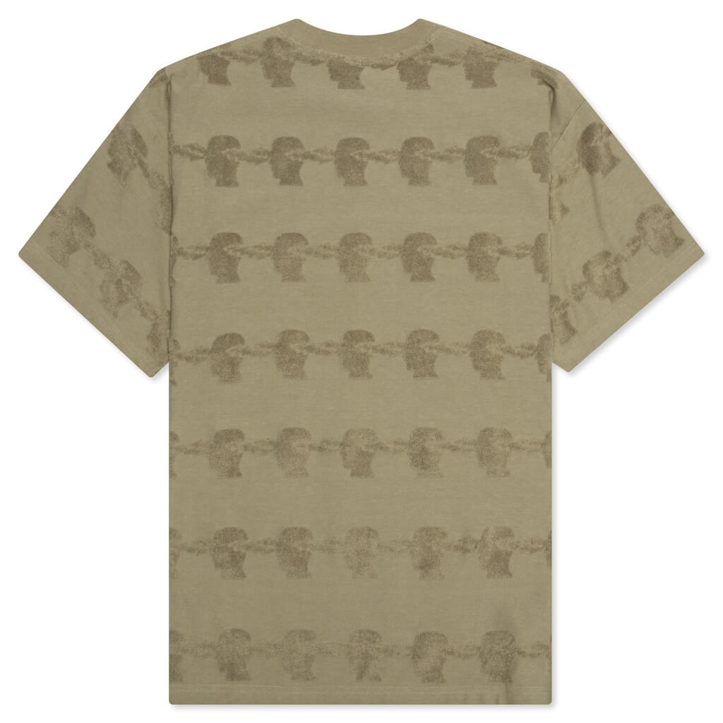 Lightning Head Textured Stripe T-Shirt - Tan