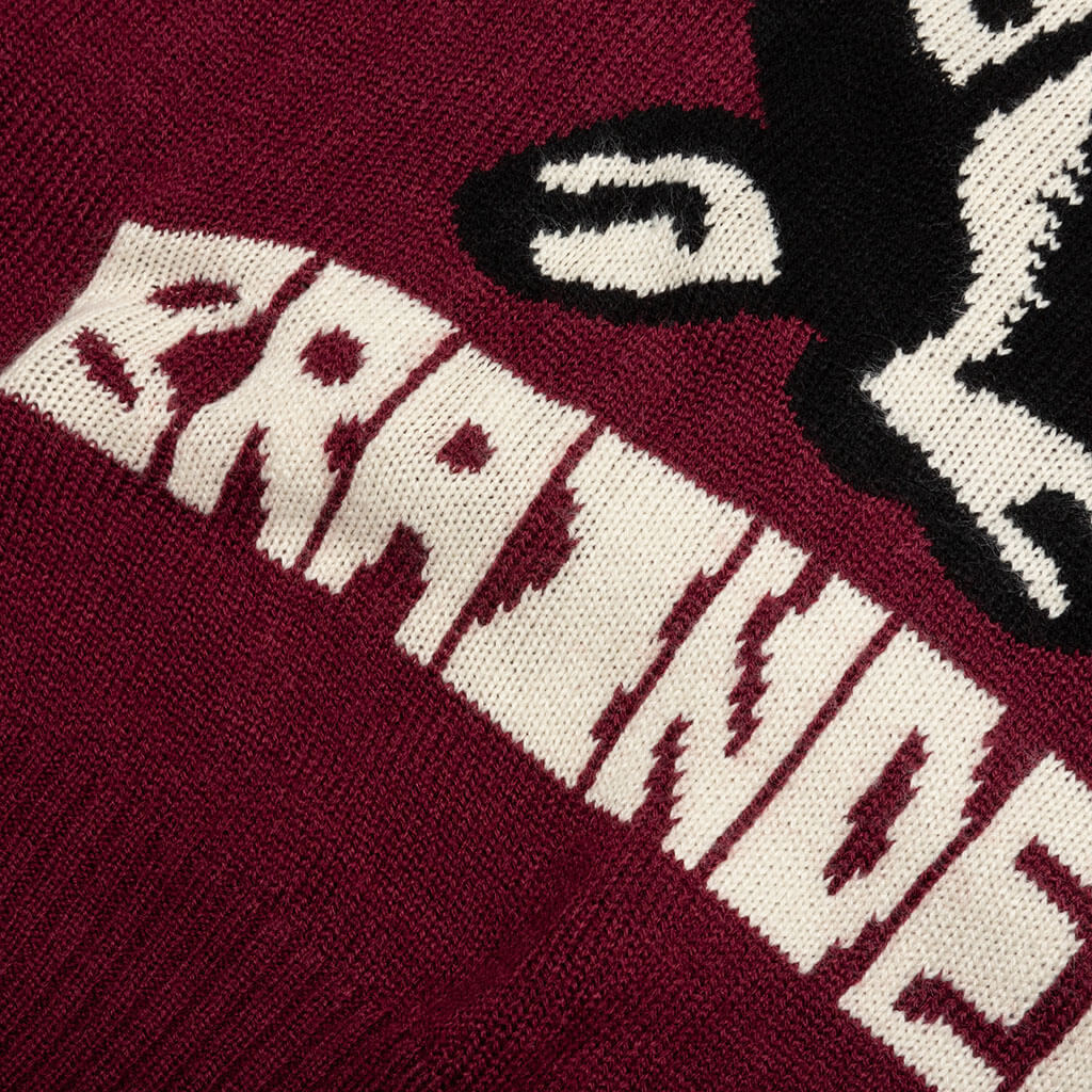 Meow Knit Sweater - Raspberry