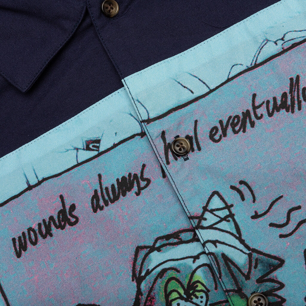 Wounds Heal S/S Button Up Shirt - Navy