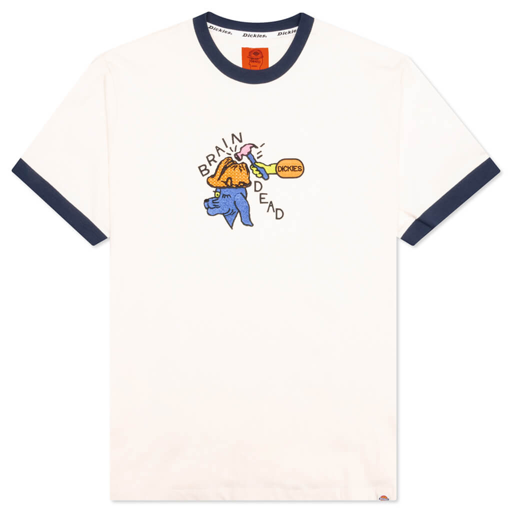 Brain Dead x Dickies Hard Hat Embroidered Ringer T-Shirt - Whisper White