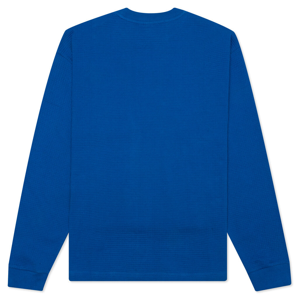 Core Mock Neck Waffle Long Sleeve - Blue