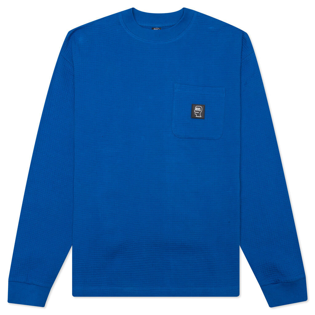 Core Mock Neck Waffle Long Sleeve - Blue