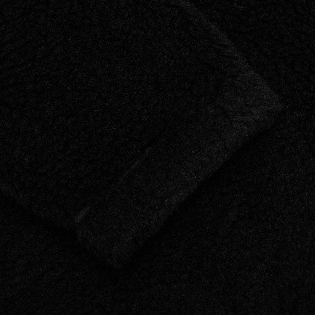 Mirrored Flag Logo Polar Fleece Hooded Pullover - Black