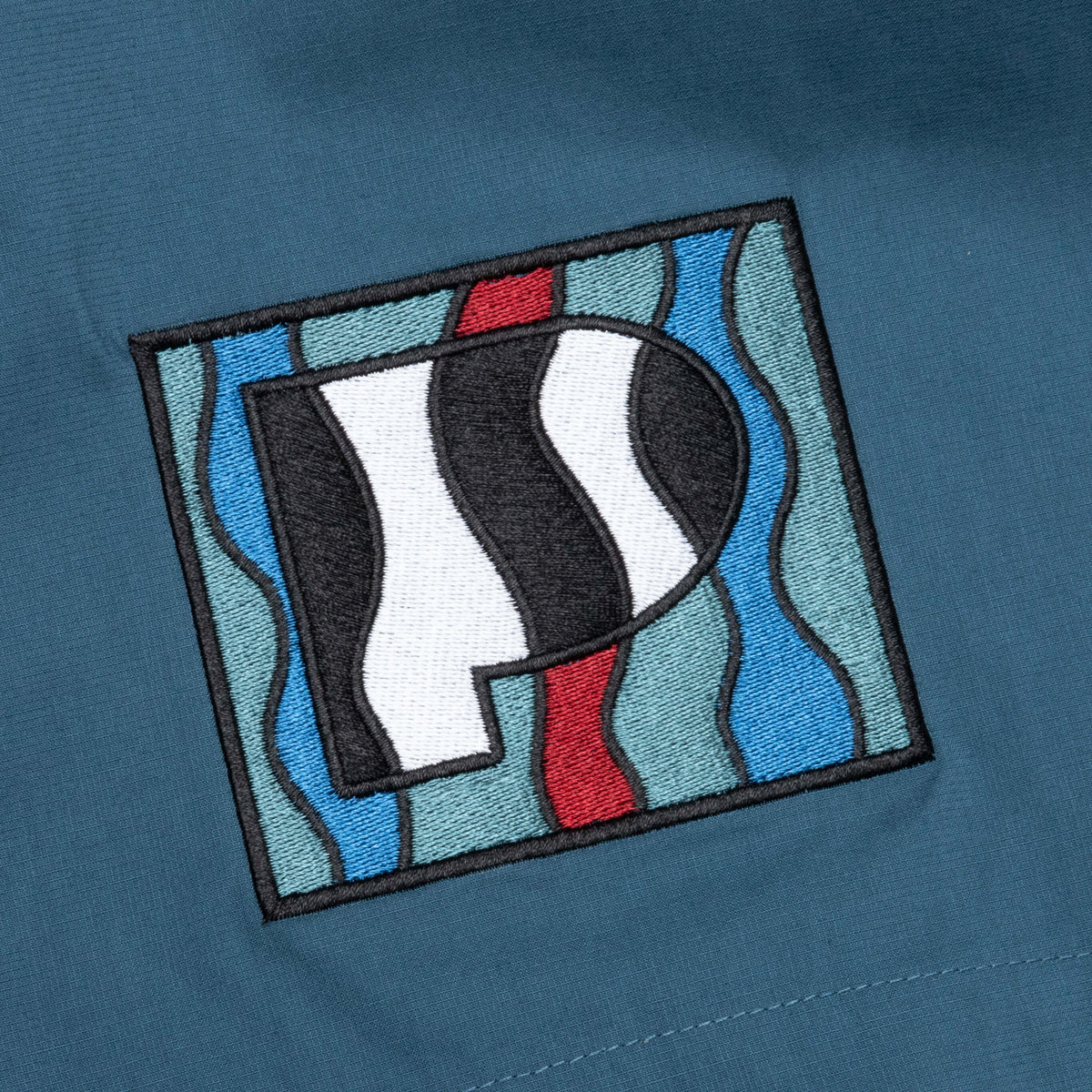 Zebra Striped P Shorts - Teal