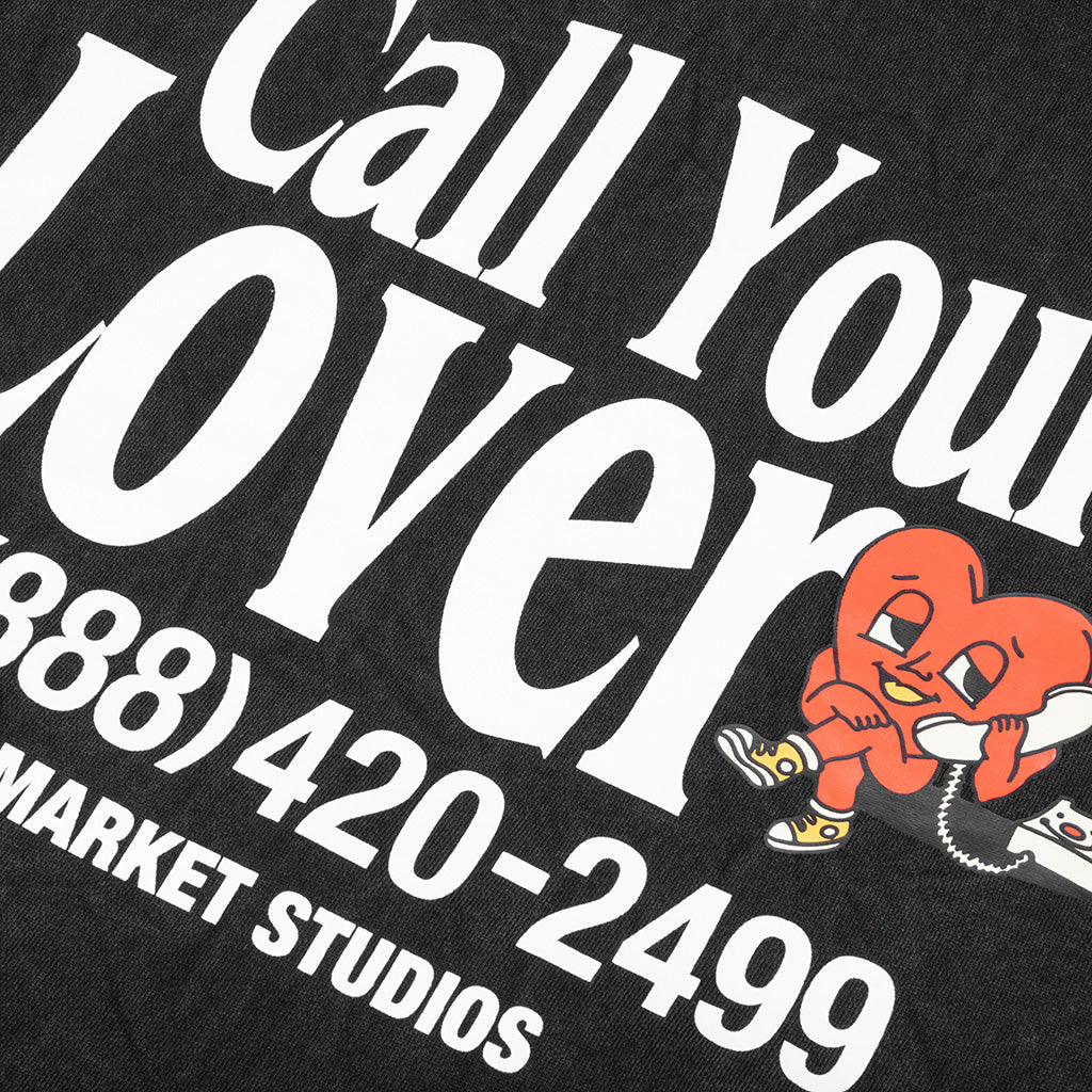 Call My Lover Hoodie - Washed Black