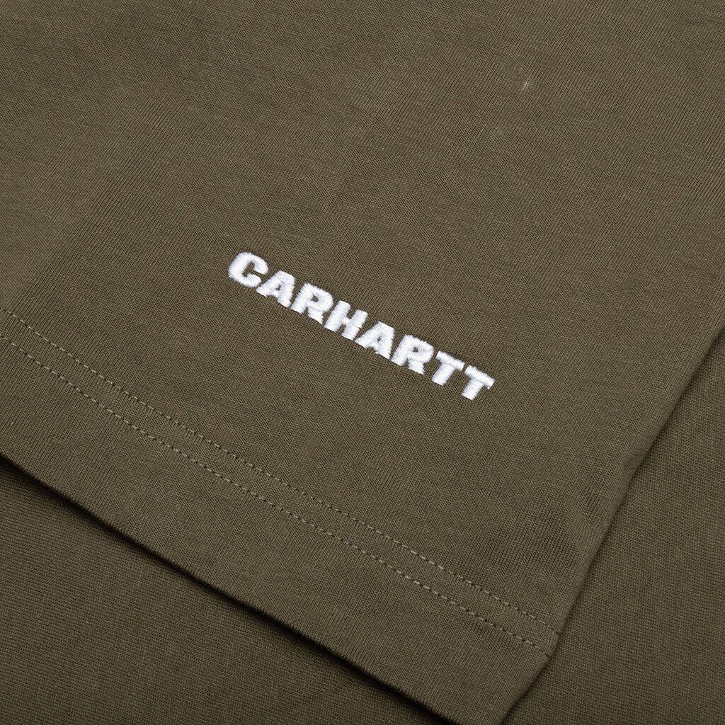 Link Script L/S T-Shirt - Nettle/White