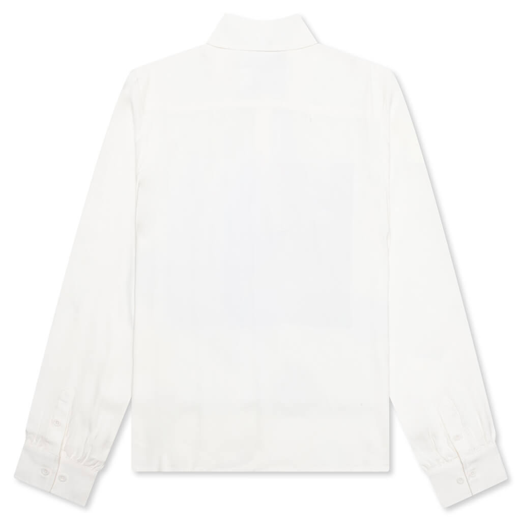 Cloud Smile LS Button Up Shirt - White