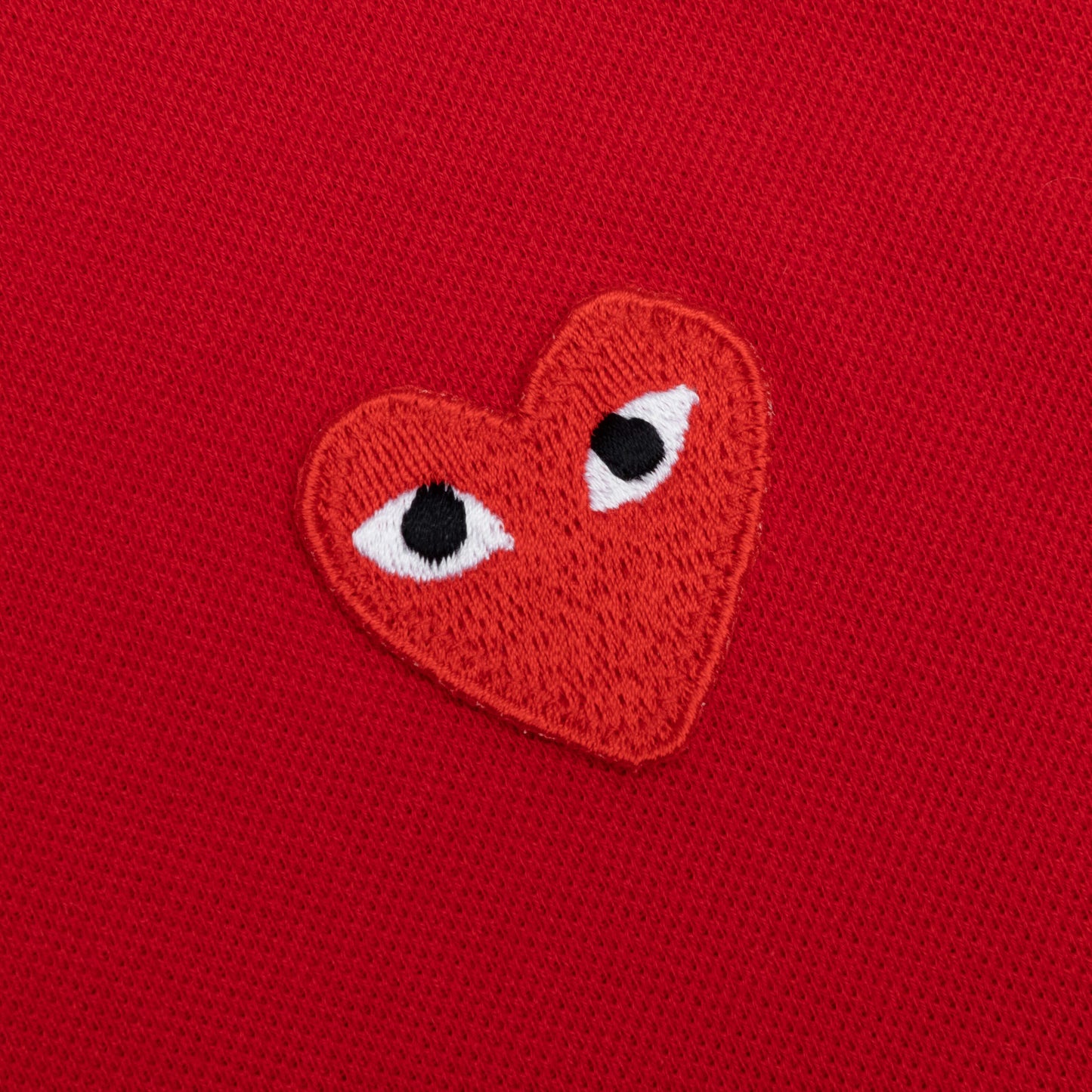 Women's CDG Heart Emblem Polo Tee - Red