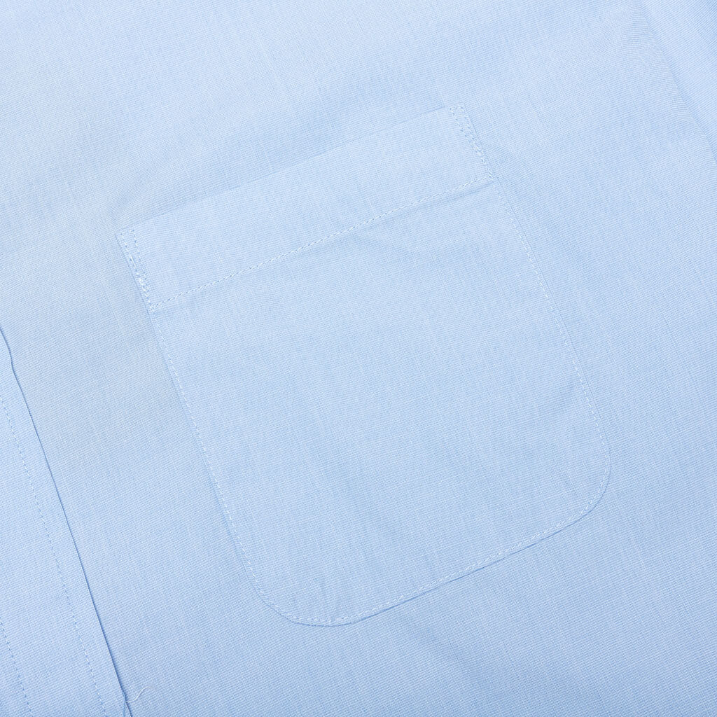 Double Regular Collar Shirt - Sax Blue