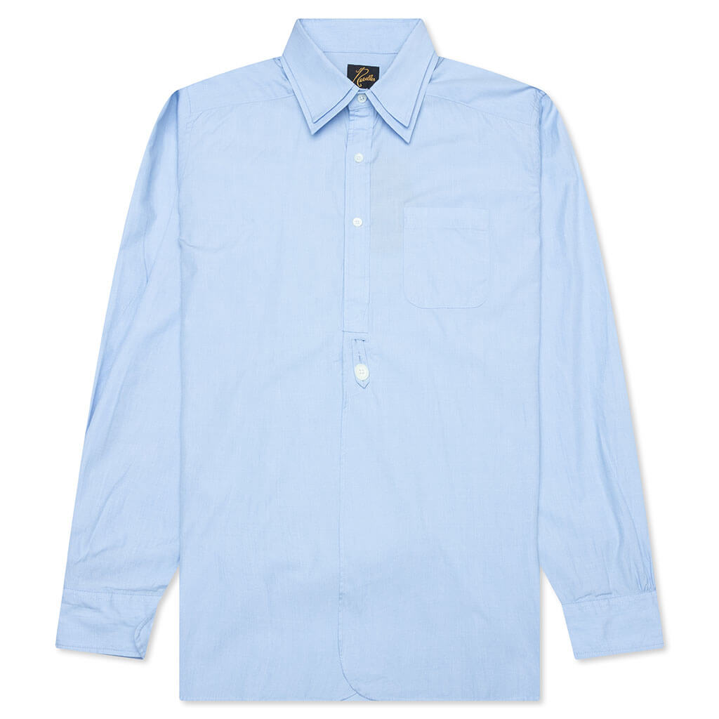 Double Regular Collar Shirt - Sax Blue