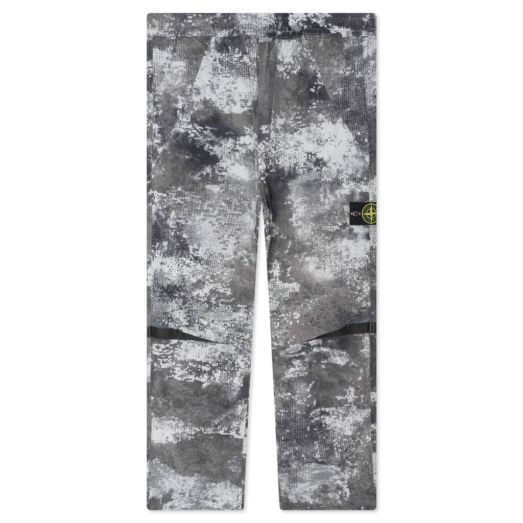 Dissolving Grid Camo Loose Fit Pants - Grey